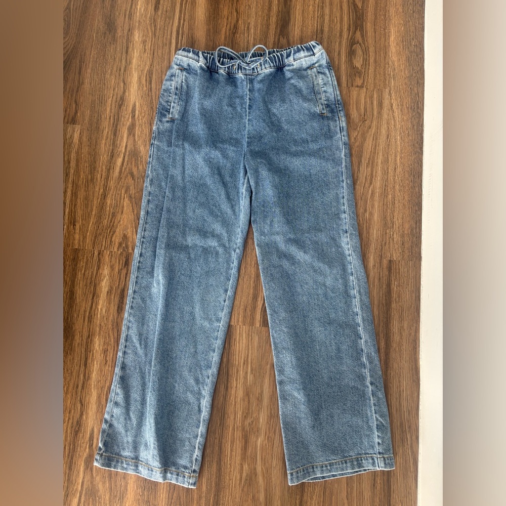 Drawstring denim pants